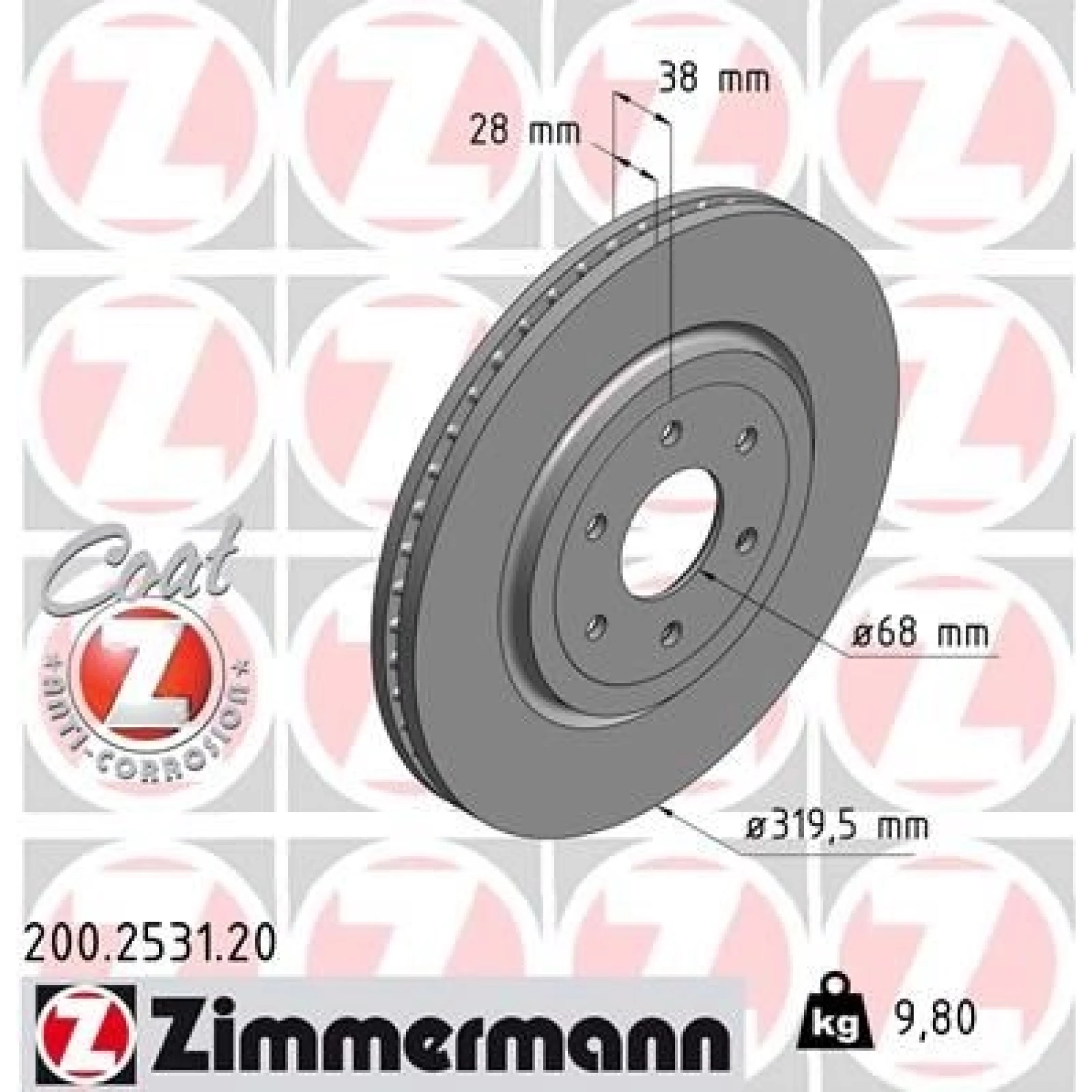 ZIMMERMANN Bremsscheibe 200.2531.20
