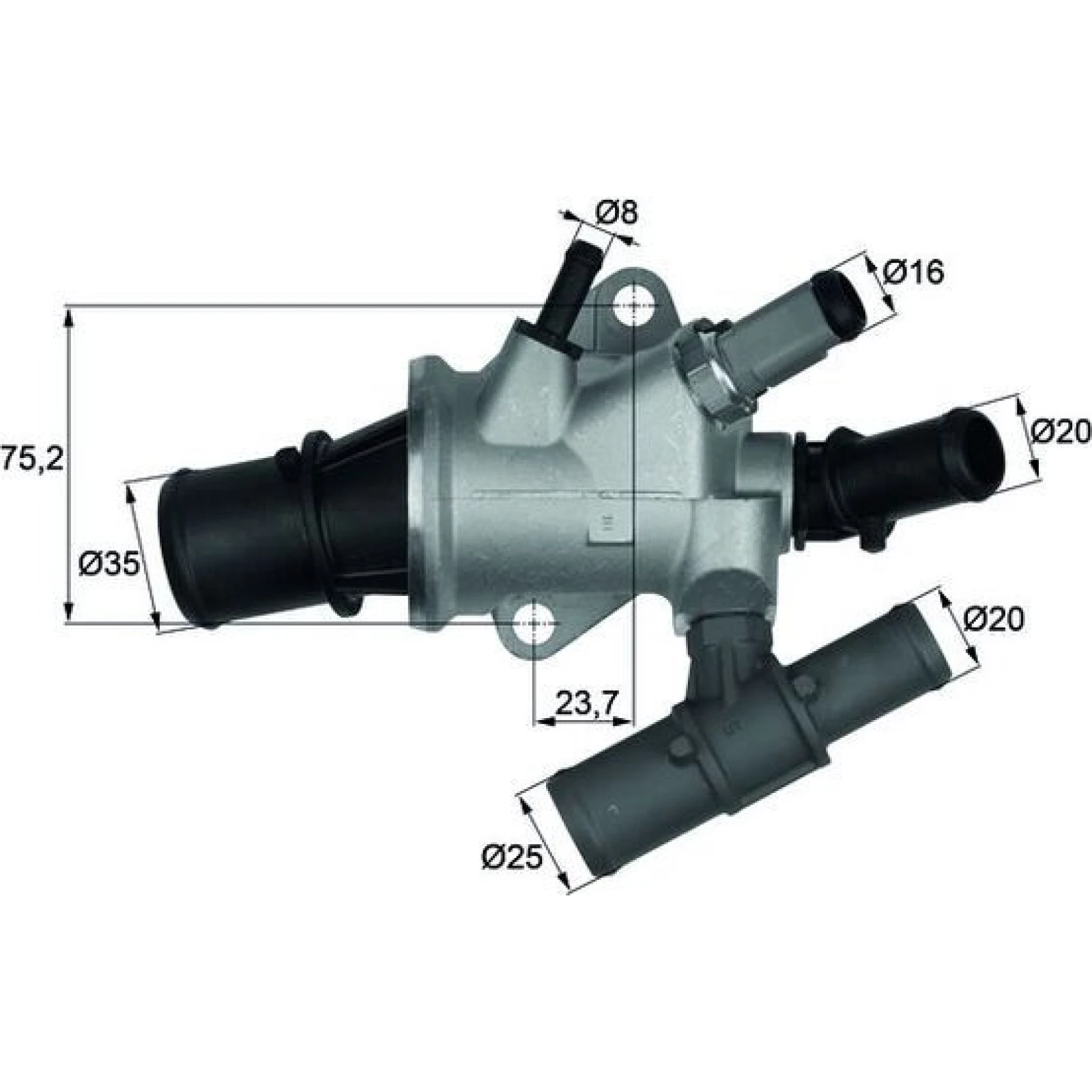 MAHLE Kühlmittelthermostat TI 168 88, 88 °C – u. a. für Fiat Doblo Großraumlimousine (119_, 223_), Fiat Doblo Kasten/Großraumlimousine (223_) – OE 