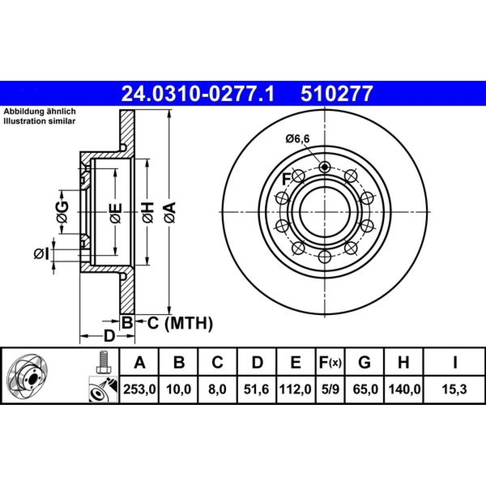 Bremsscheibe Vw T. Caddy/Golf/Jetta/Scirocco 04- Power Disc 24.0310-0277.1