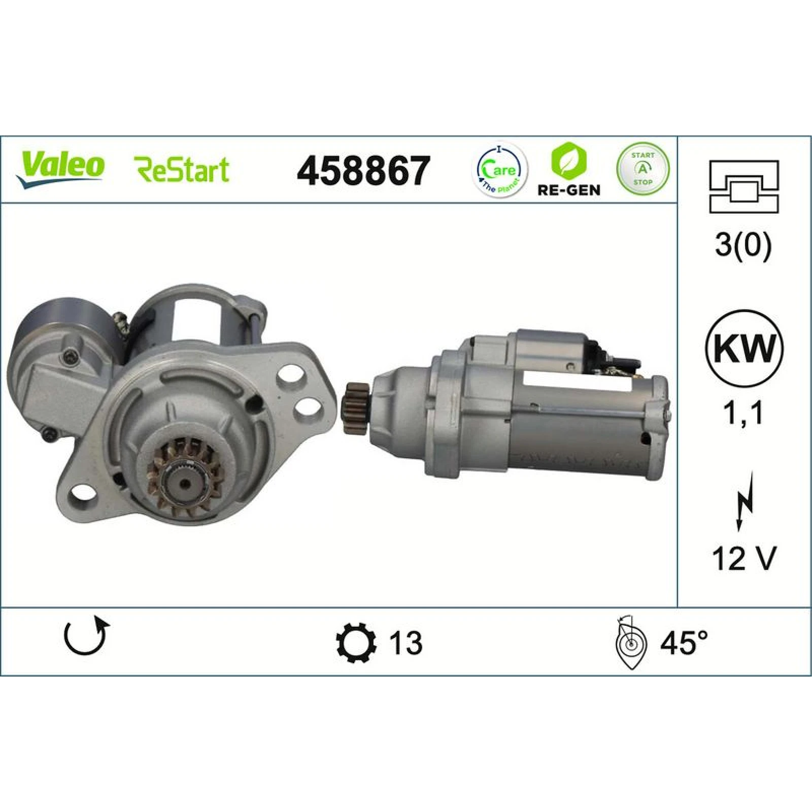 VALEO Anlasser 458867