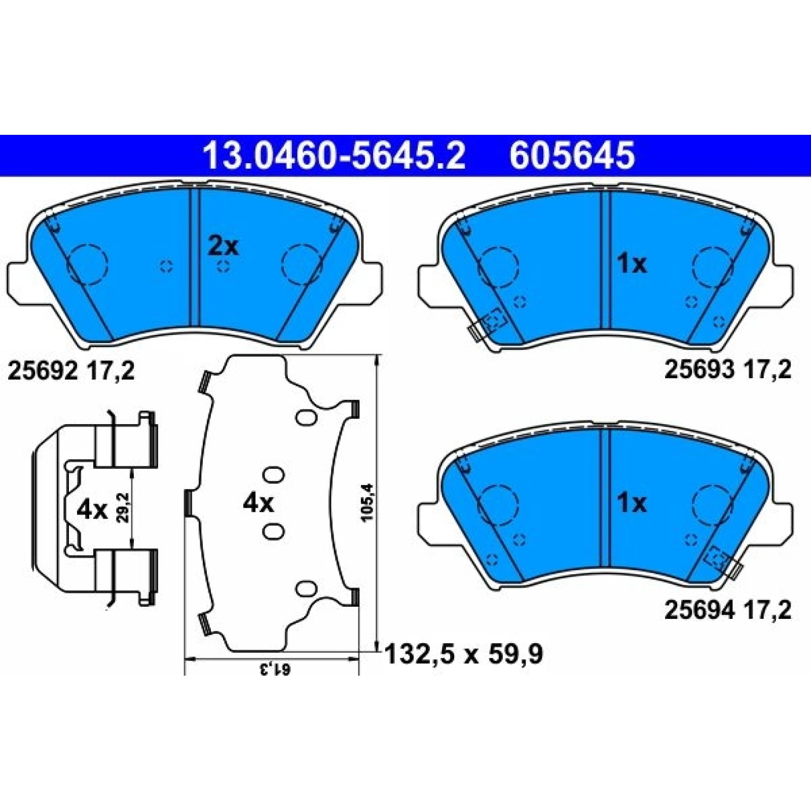 Bremsbelagsatz Hyundai P. I30/Veloster 1.4-1.6 11 13.0460-5645.2