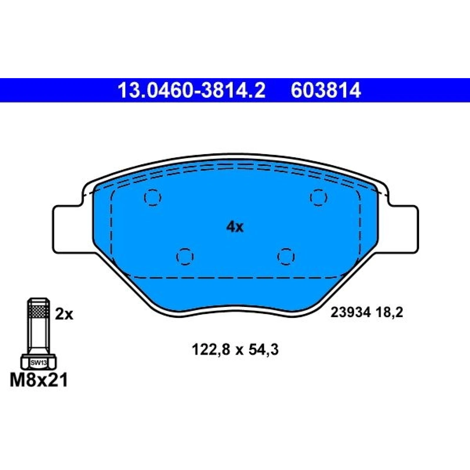 Bremsbelagsatz Renault P. Megane 1.4 02 13.0460-3814.2