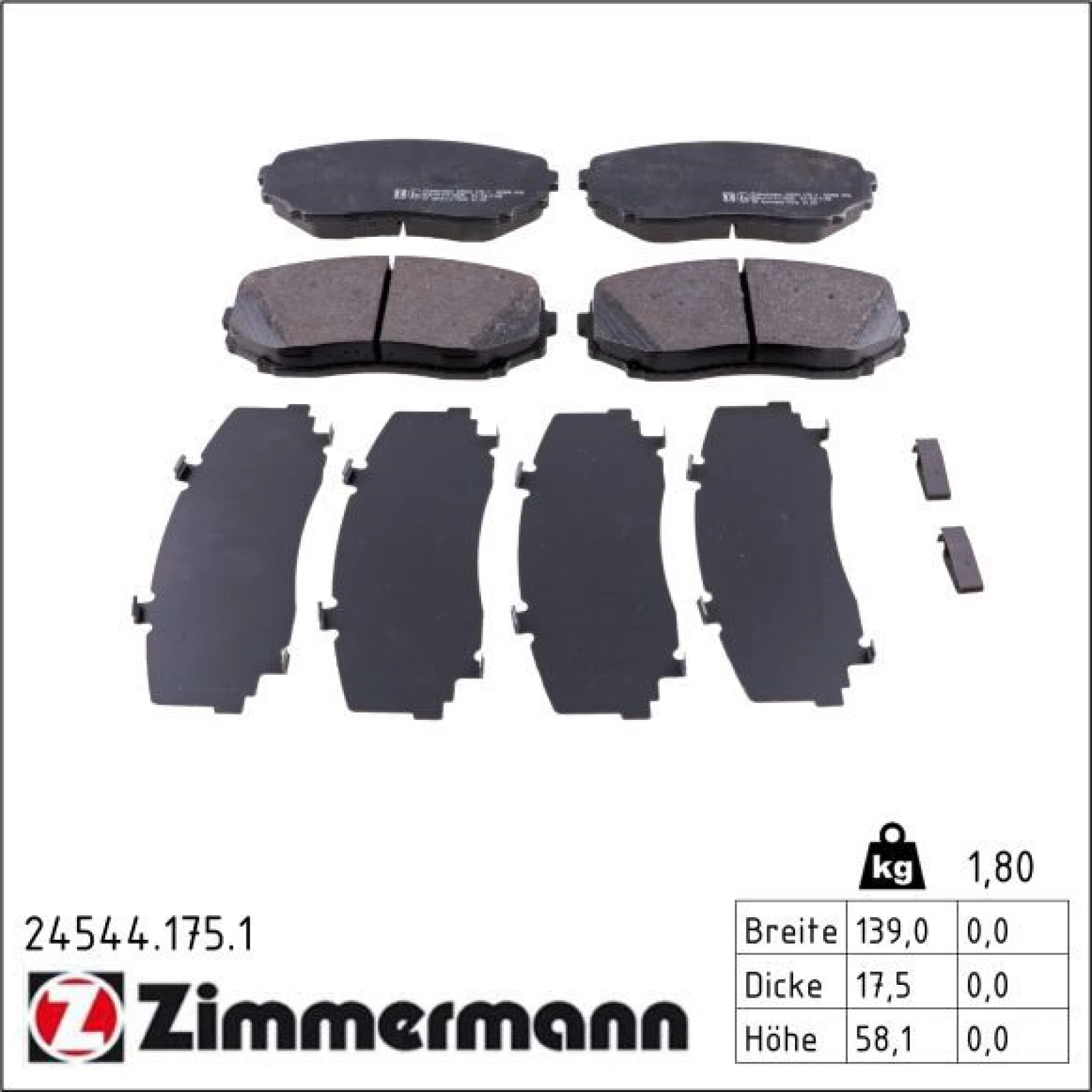 ZIMMERMANN Bremsbeläge 24544.175.1