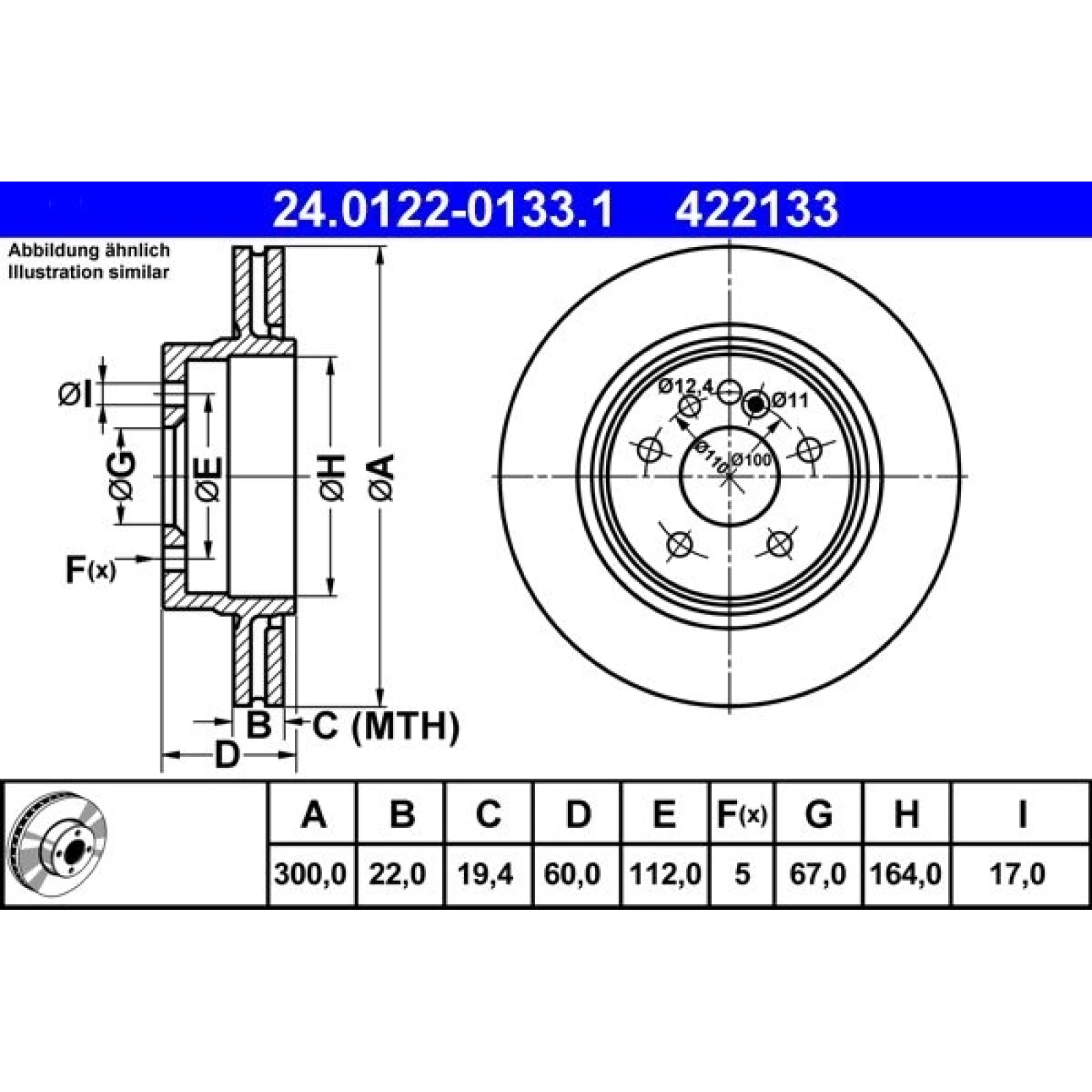Bremsscheibe Db T. W140/C140 4.2-6.0 91-99 24.0122-0133.1