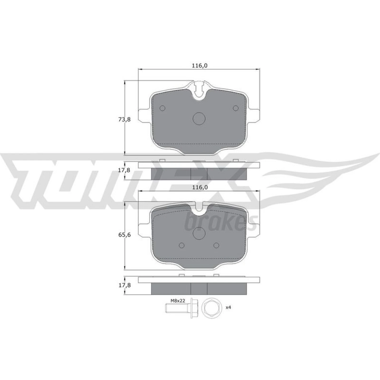 TOMEX brakes Bremsbelagsatz, Scheibenbremse TX 17-36