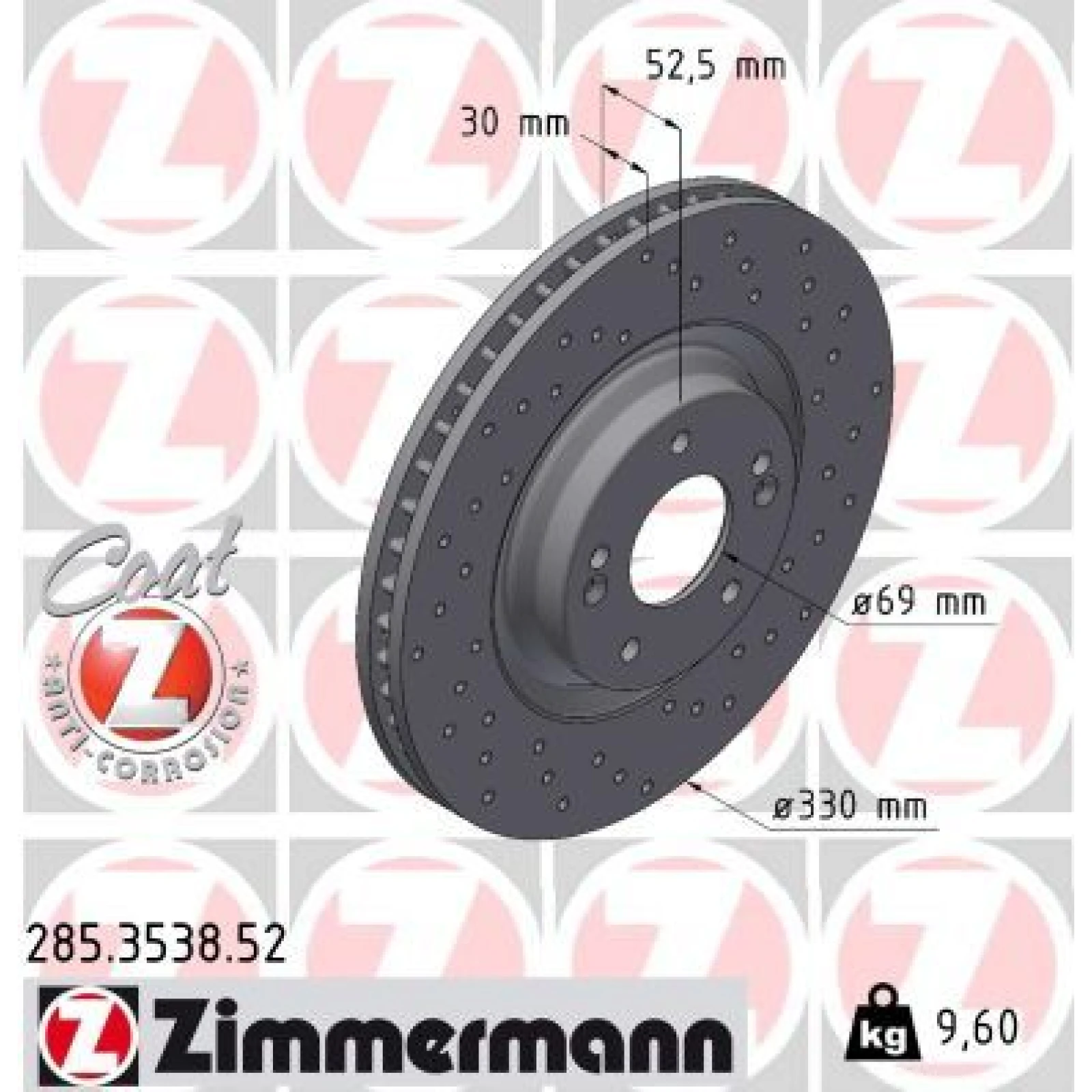 ZIMMERMANN Bremsscheibe 285.3538.52