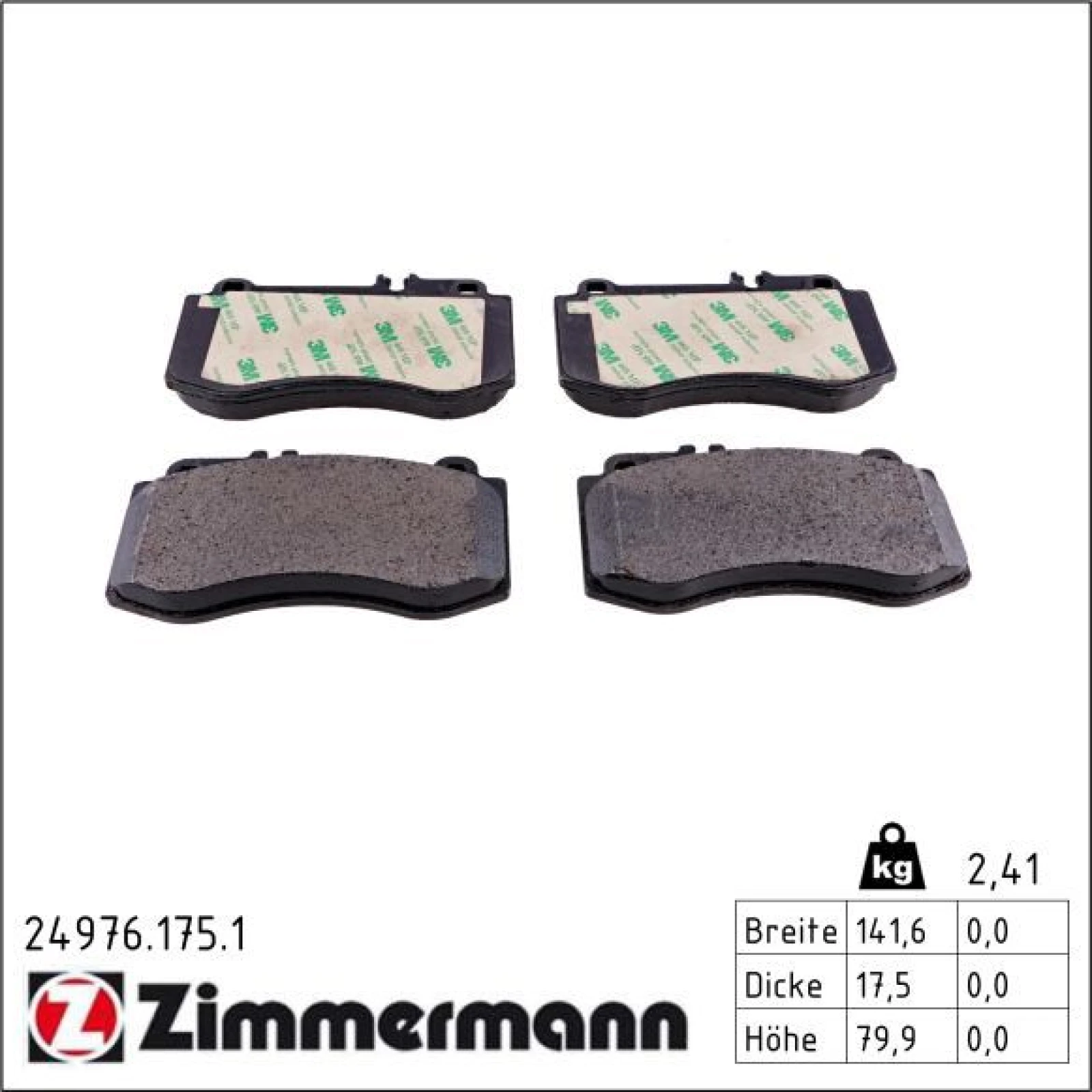 ZIMMERMANN Bremsbeläge 24976.175.1