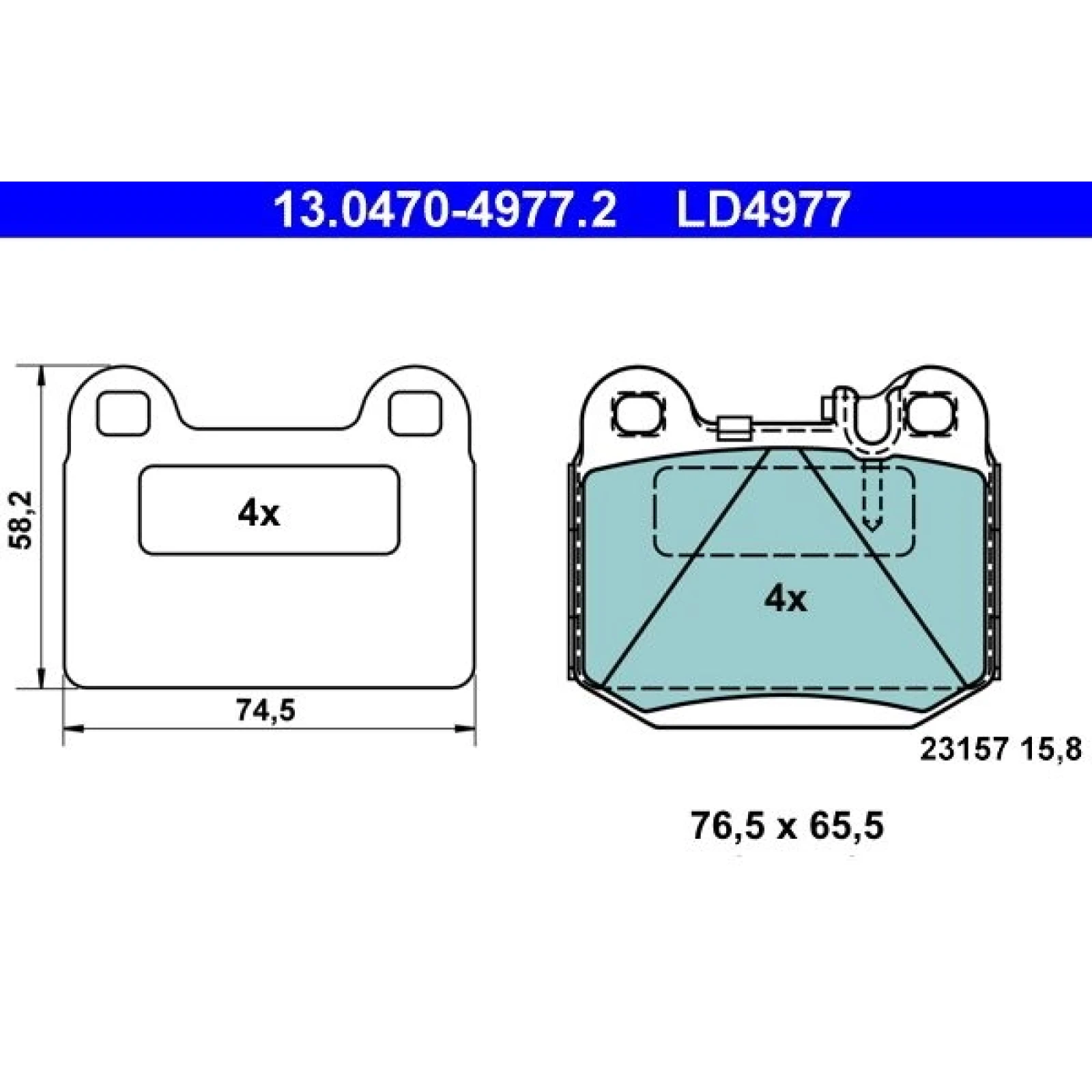 Bremsbelagsatz Db T. W163 3,2-5,4 98-05 Keramik 13.0470-4977.2