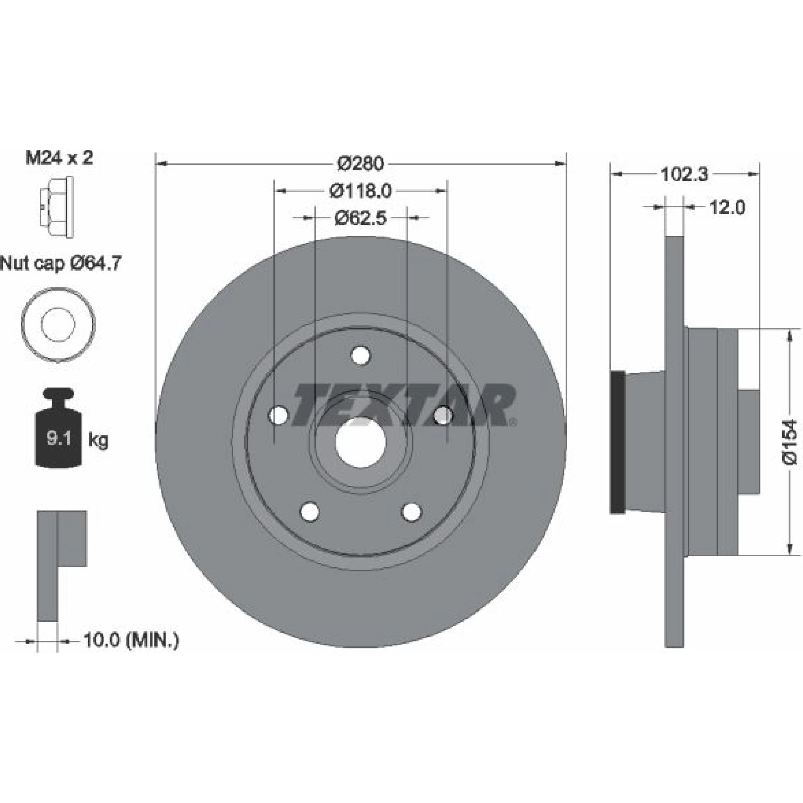 Bremsscheibe Opel T. Vivaro 1.9-2.5D 01- Mit Abs-Lager 92153703