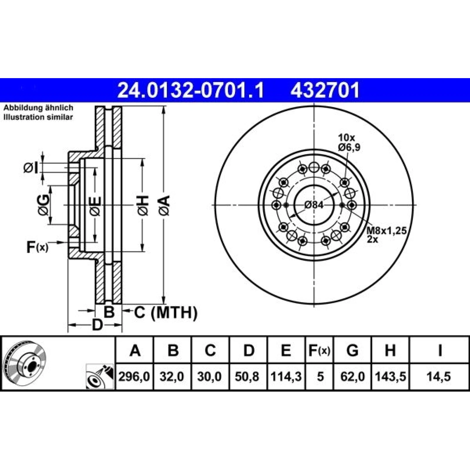 Bremsscheibe Lexus P. Gs/Is/Sc 97-10 24.0132-0701.1