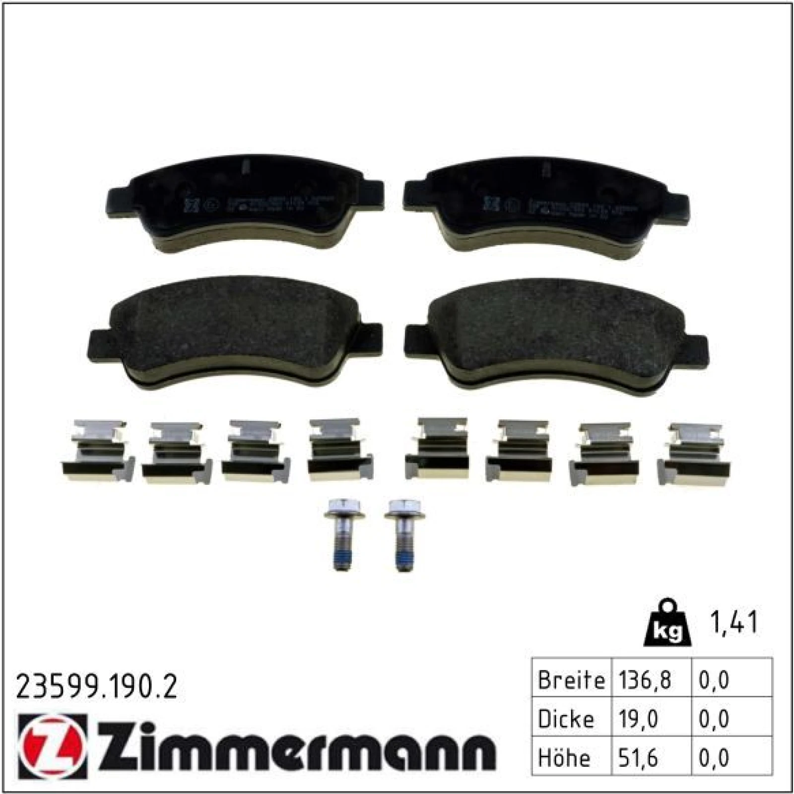 ZIMMERMANN Bremsbeläge 23599.190.2