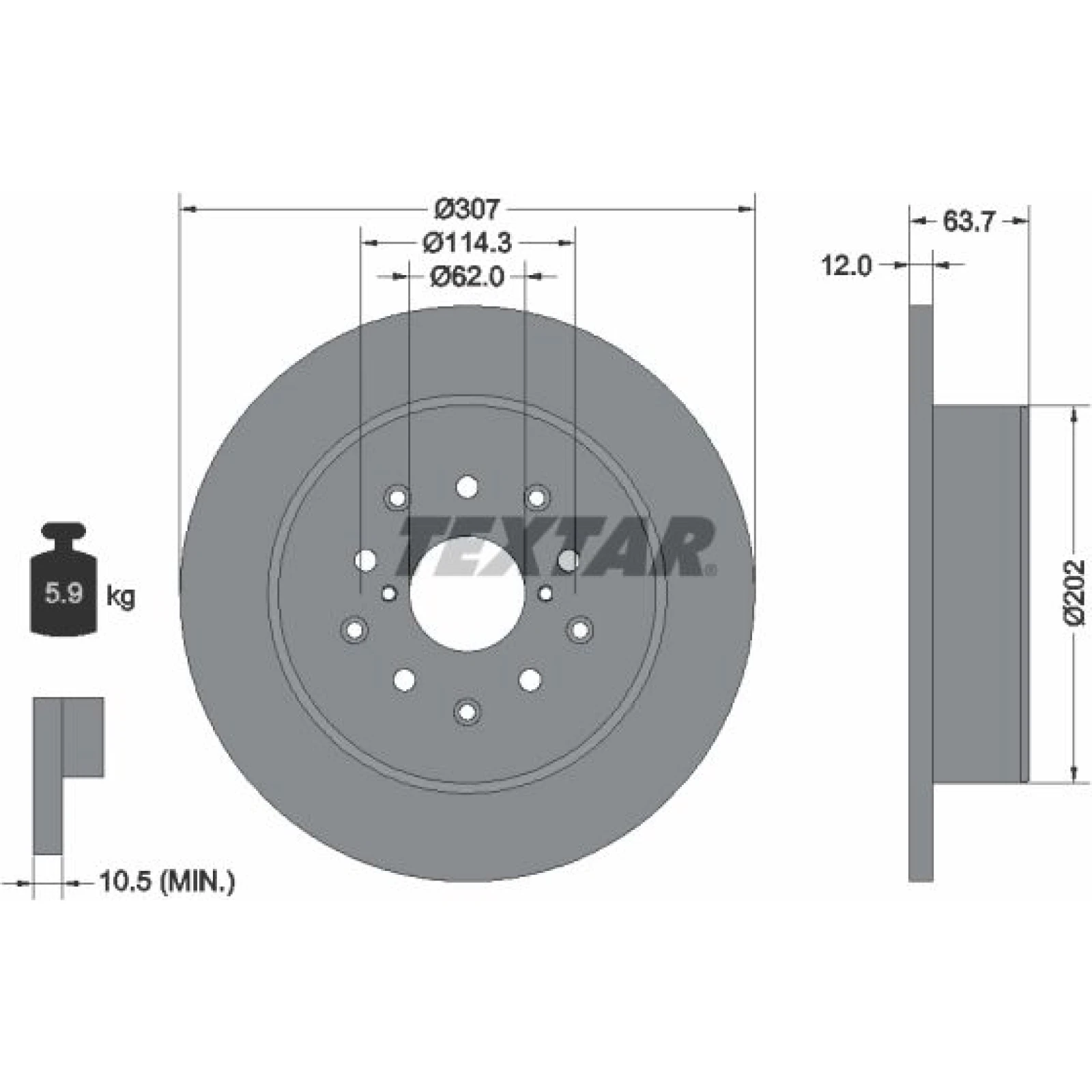 Bremsscheibe Toyota T. Lexus Is 92170803