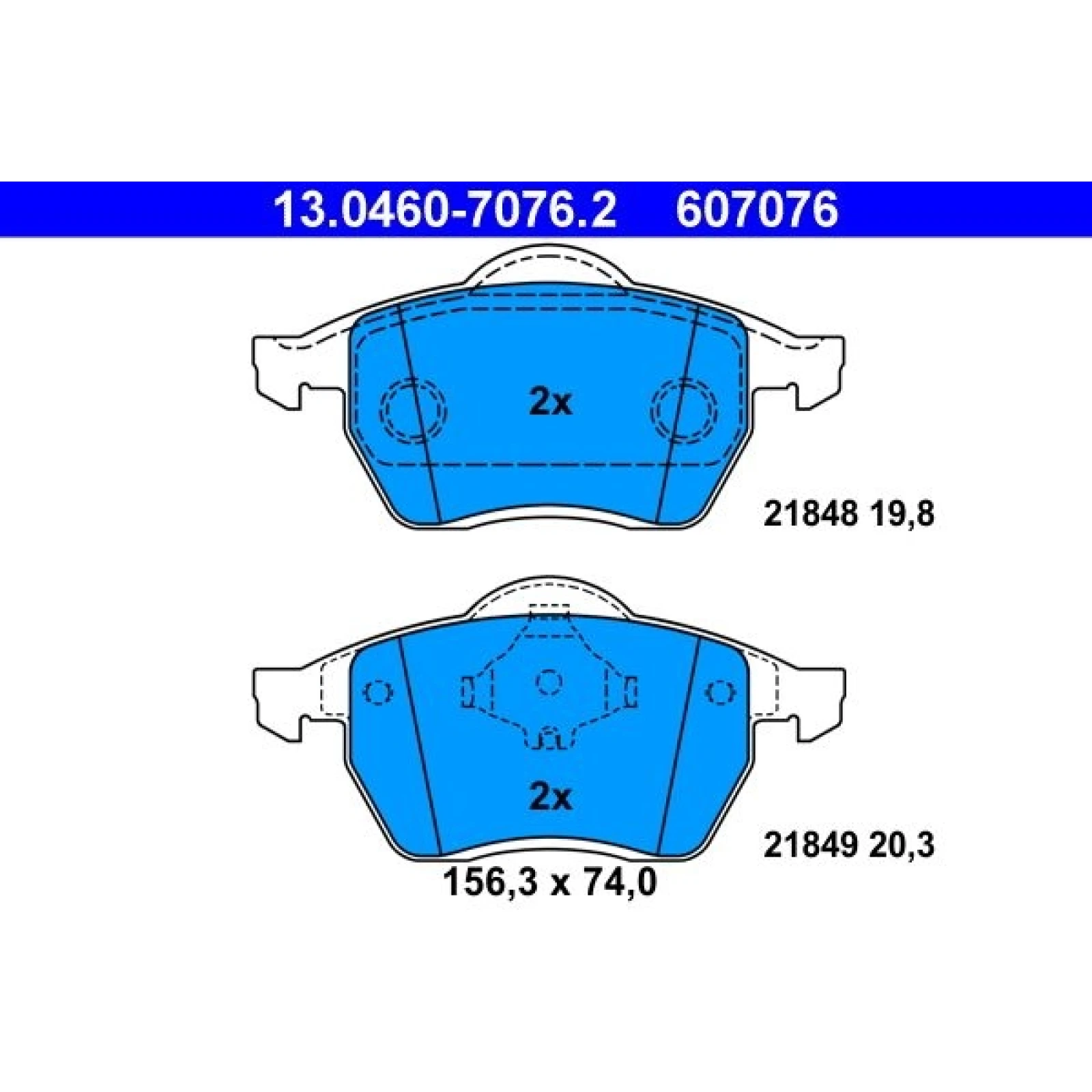 Bremsbelagsatz Vw P. Sharan 1.8-2.8 95-10 13.0460-7076.2