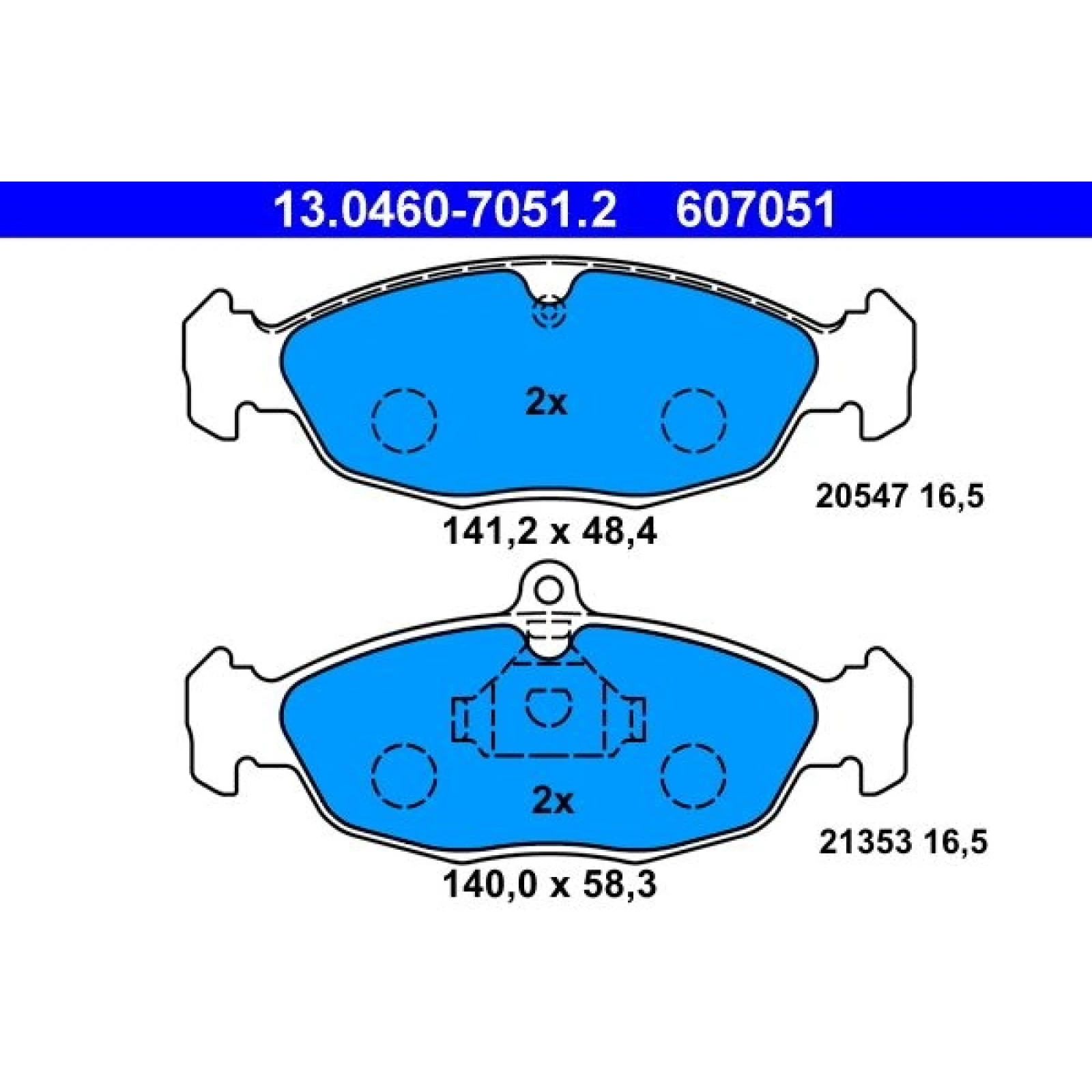 Bremsbelagsatz Opel P. Astra F/Corsa B/Vectra A 82-01 13.0460-7051.2