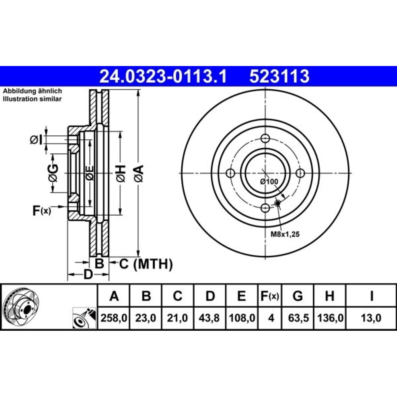 Bremsscheibe 24.0323-0113.1