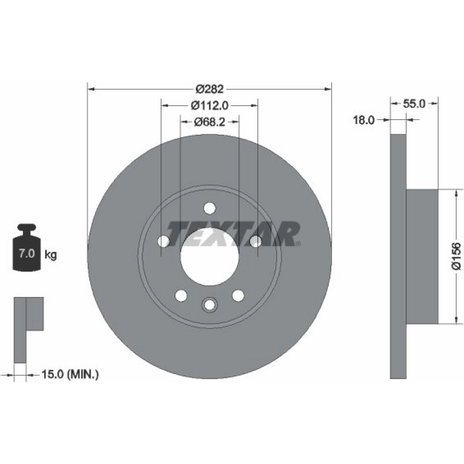Bremsscheibe Vw P. T4 96 92083703