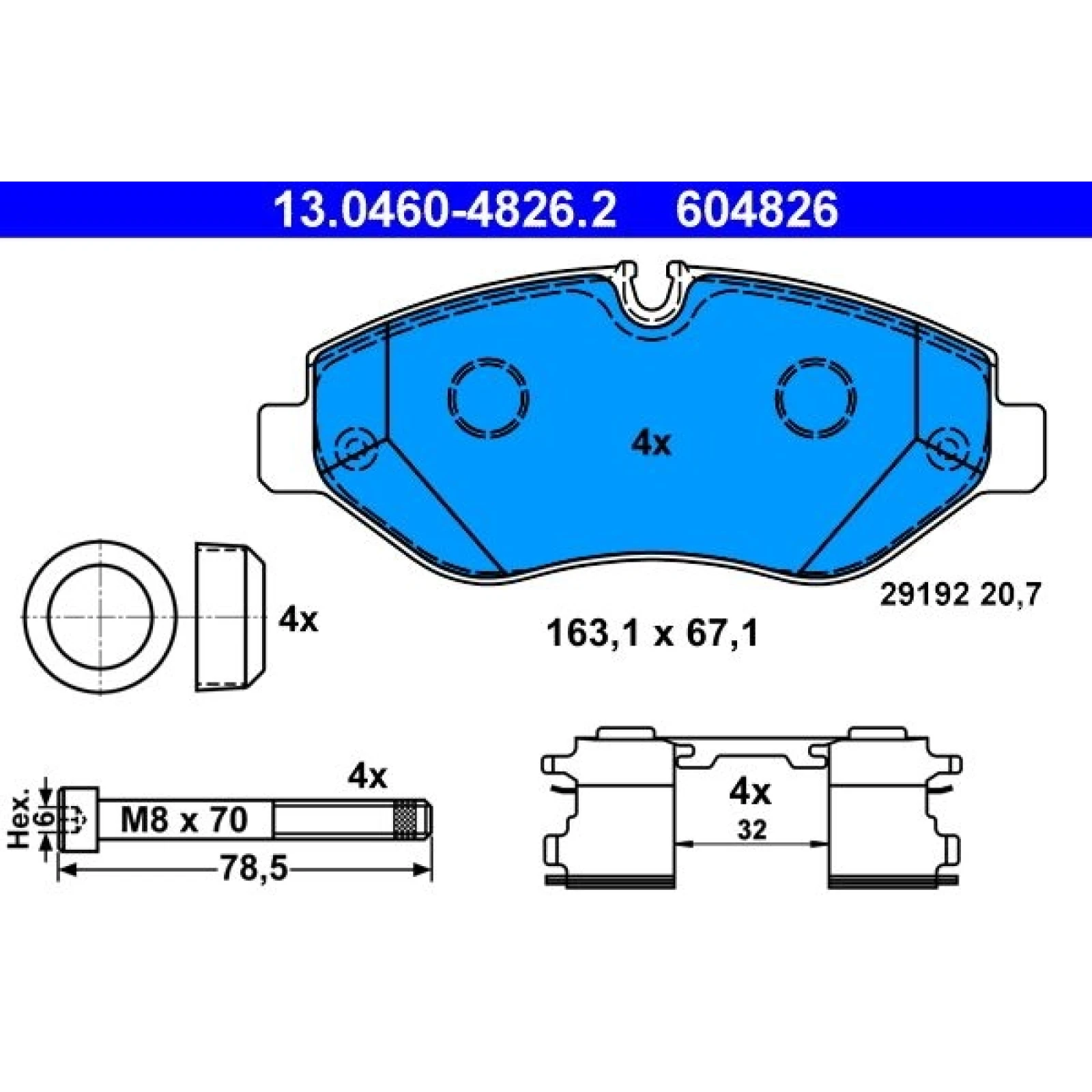Bremsbelagsatz Db P. Sprinter 06 13.0460-4826.2