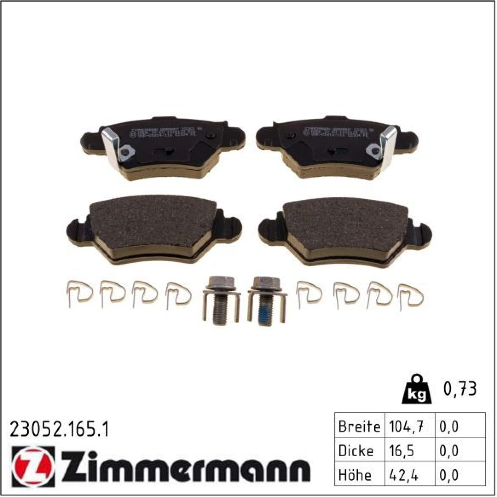 ZIMMERMANN Bremsbeläge 23052.165.1