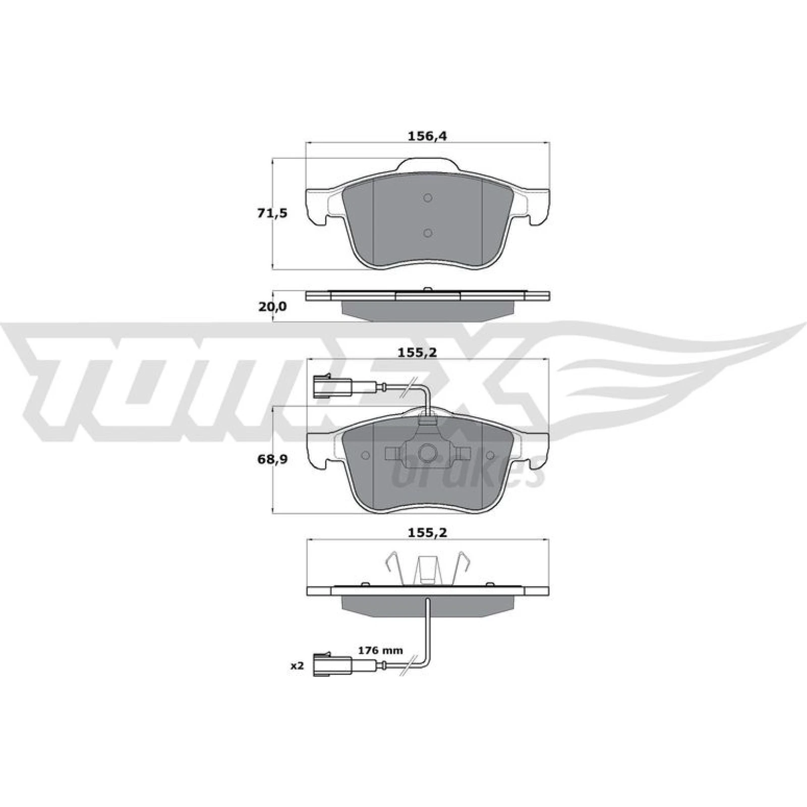 TOMEX brakes Bremsbelagsatz, Scheibenbremse TX 15-25