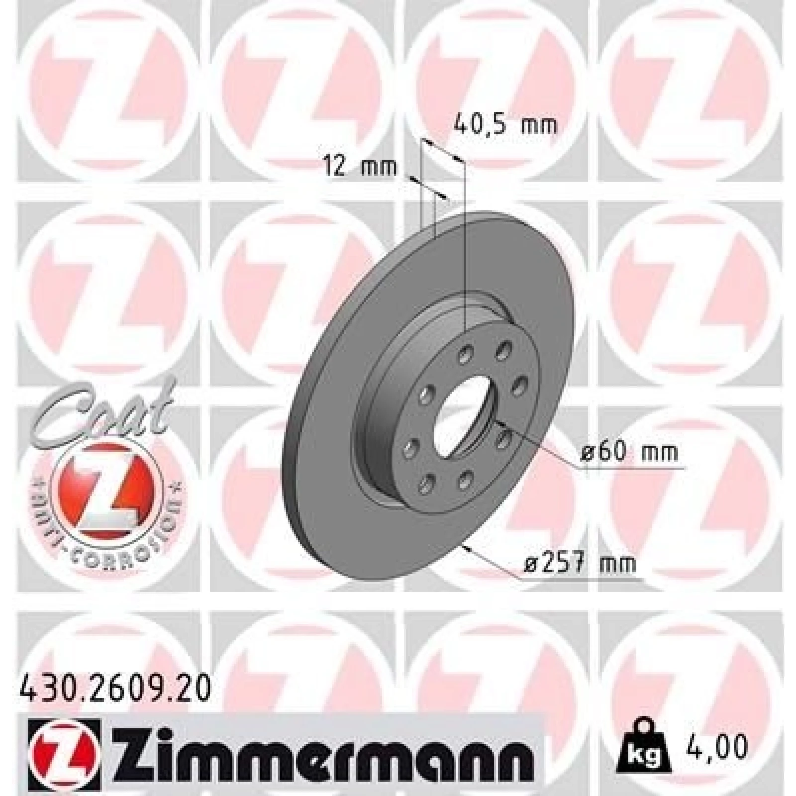 ZIMMERMANN Bremsscheibe 430.2609.20