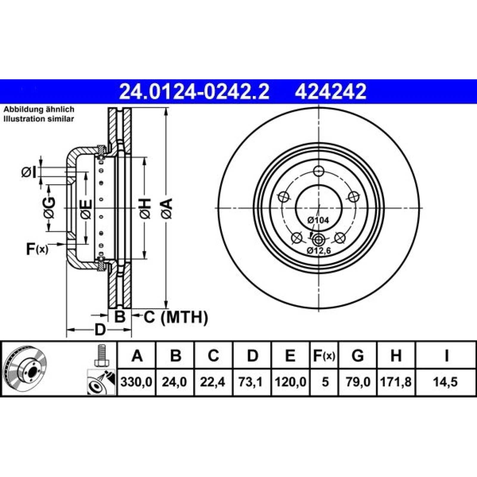 Bremsscheibe 24.0124-0242.2