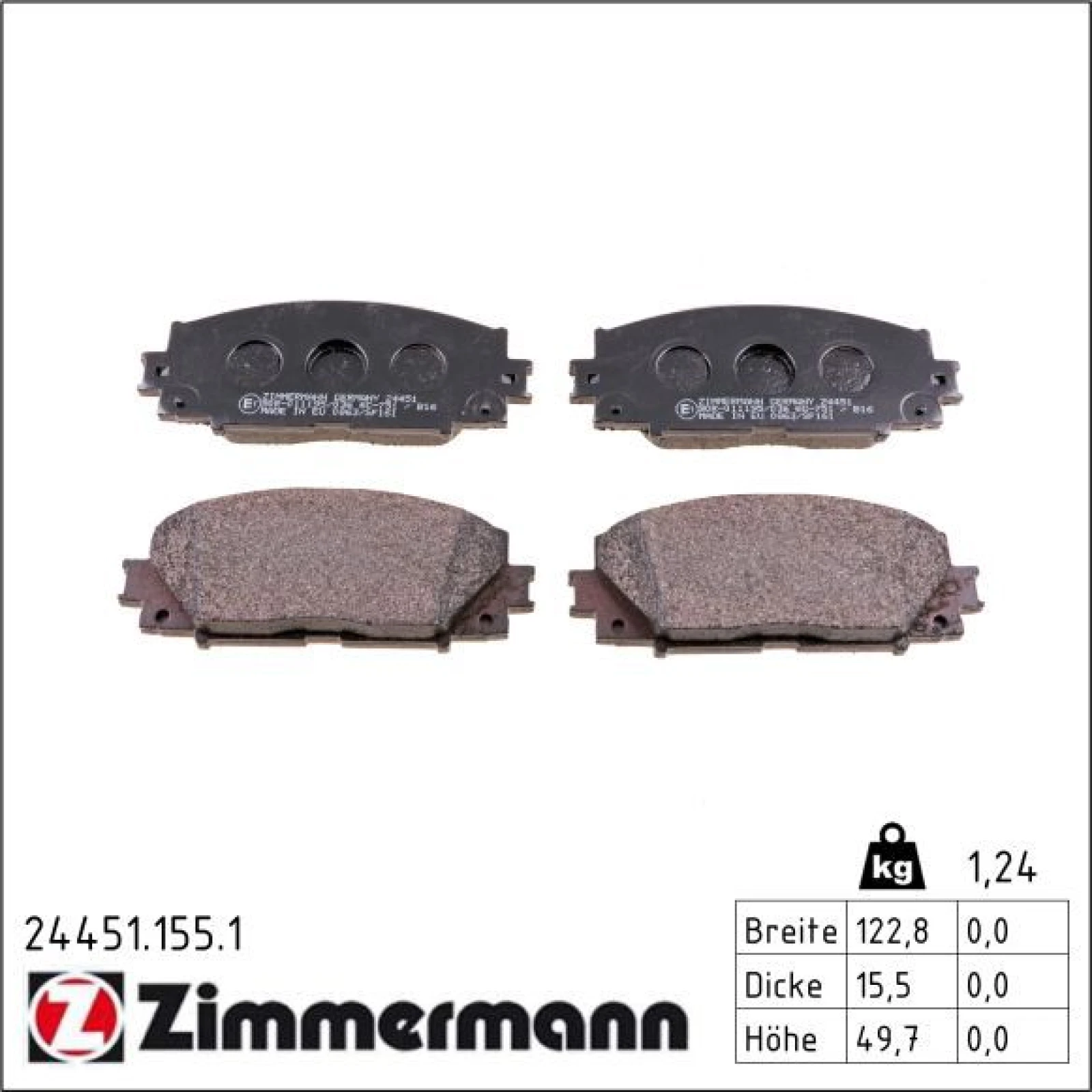 ZIMMERMANN Bremsbeläge 24451.155.1