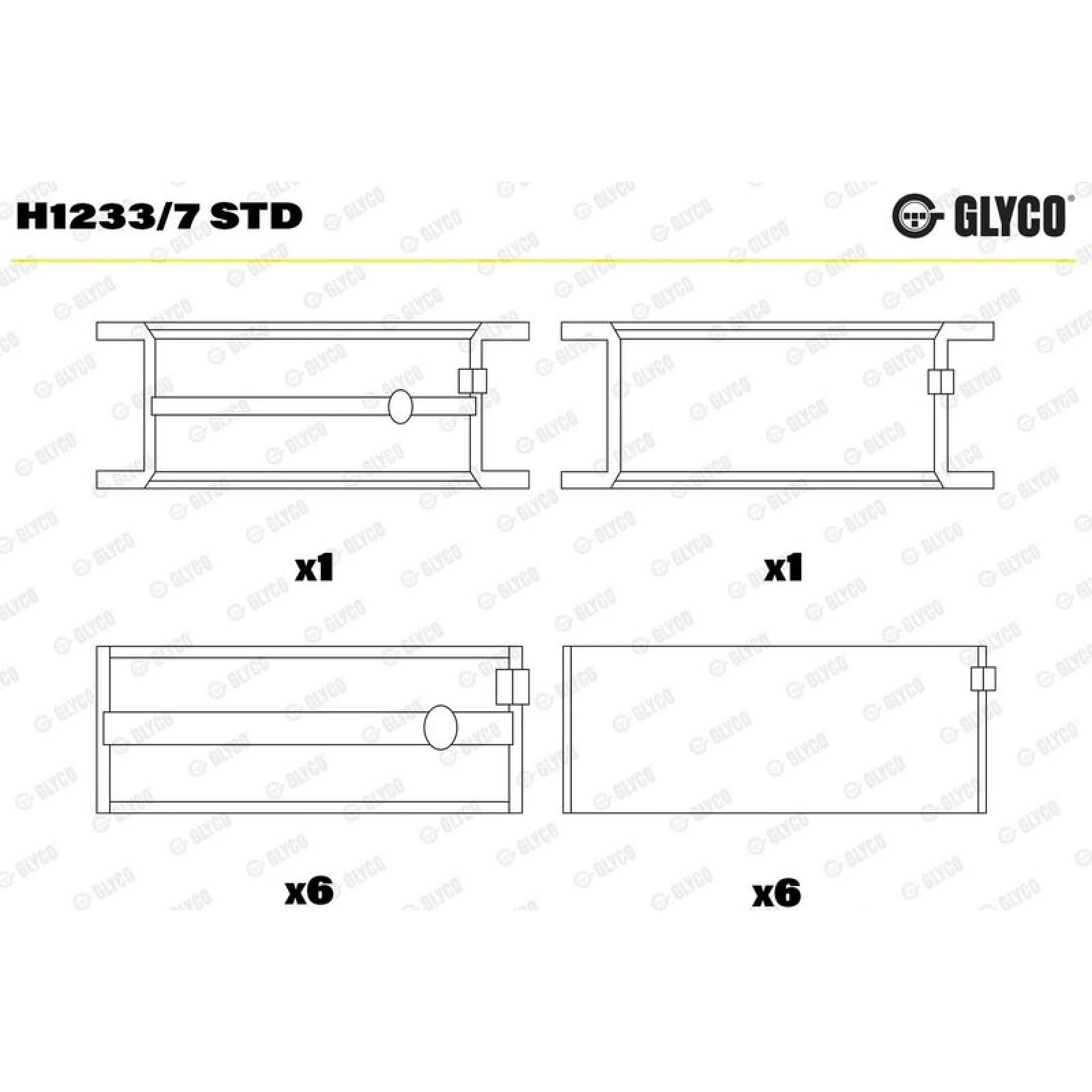 GLYCO Kurbelwellenlager H1233/7 STD