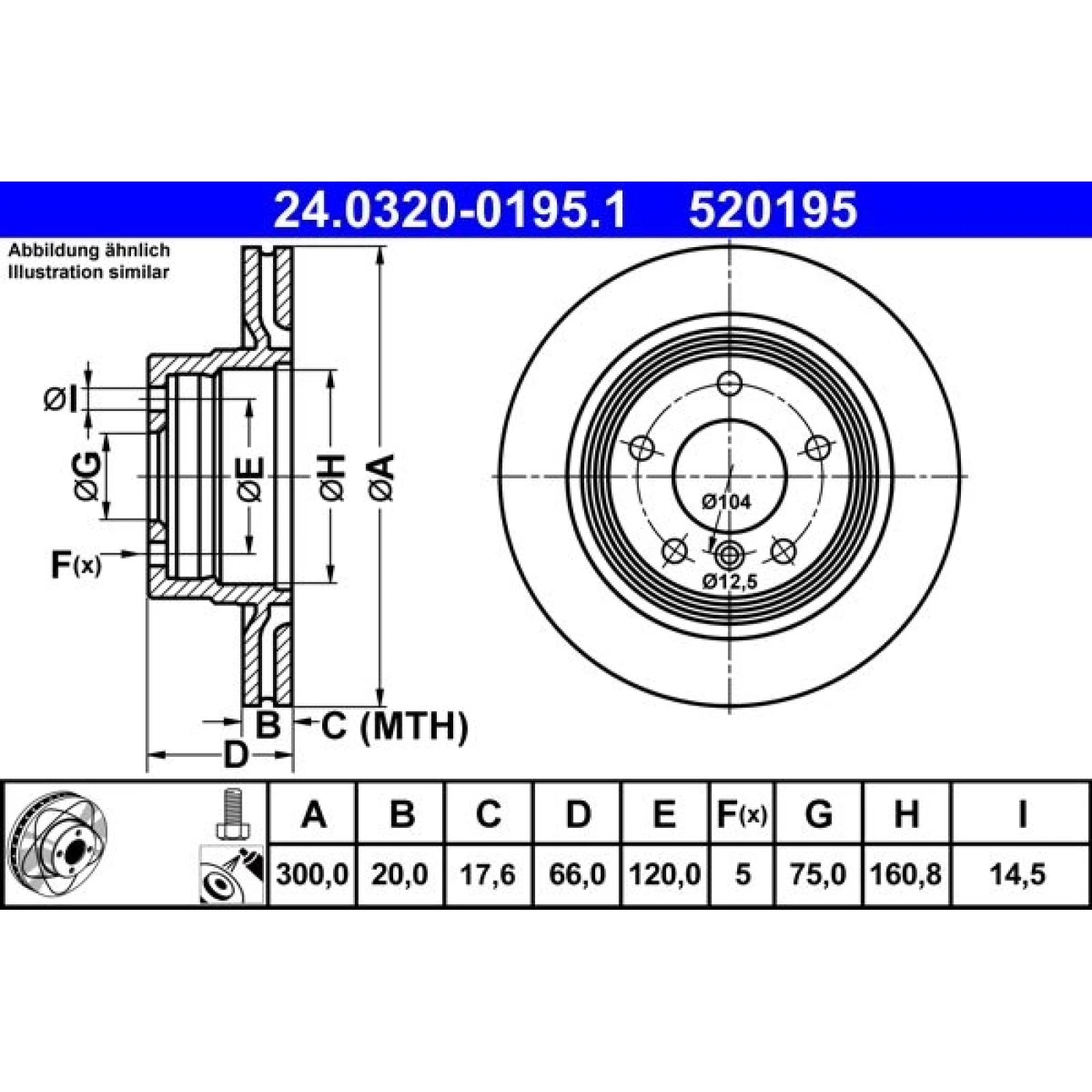 Bremsscheibe Bmw T. 1/3 2.0-2.5 03-13 Power Disc 24.0320-0195.1