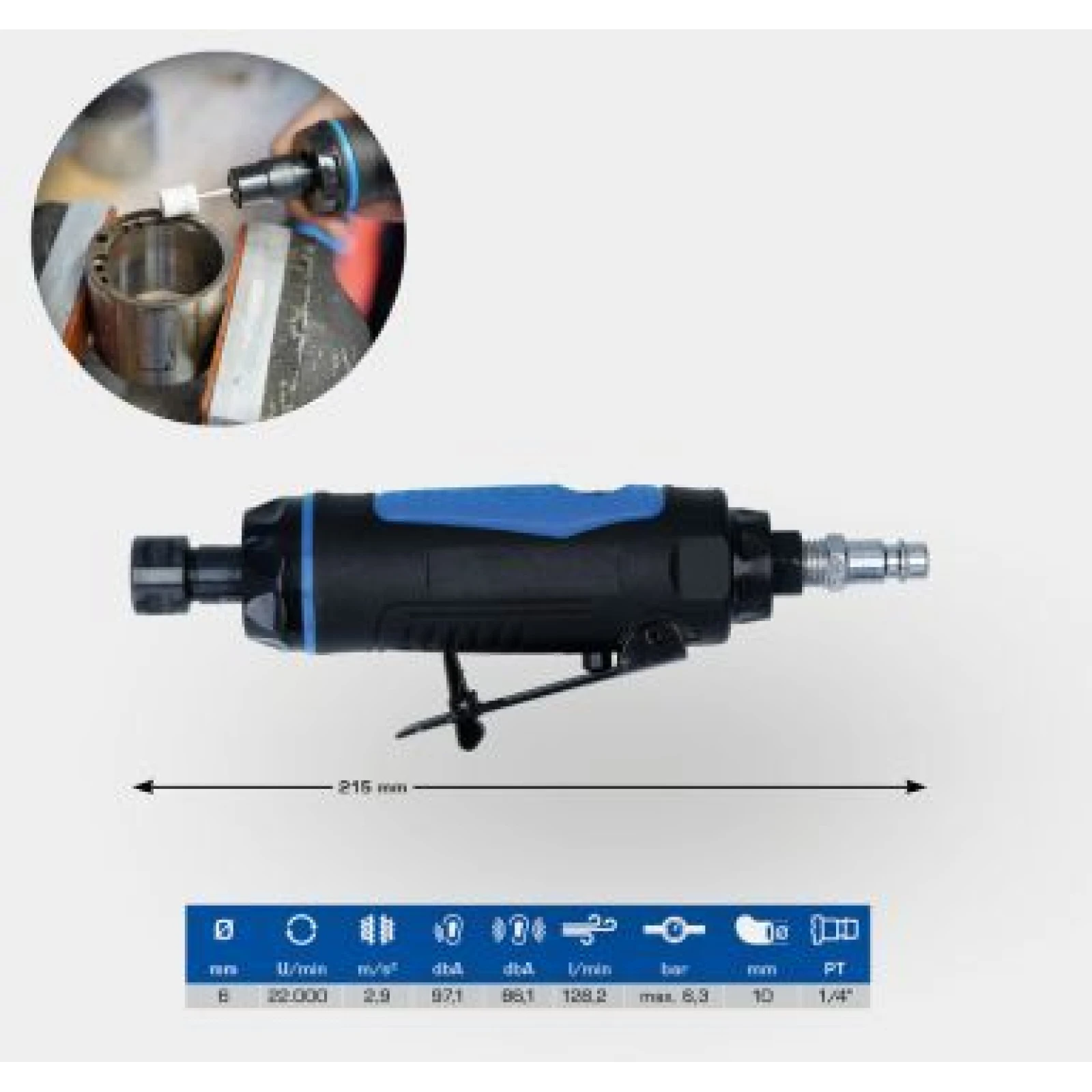 KS TOOLS Stabschleifer (Druckluft) BT160702