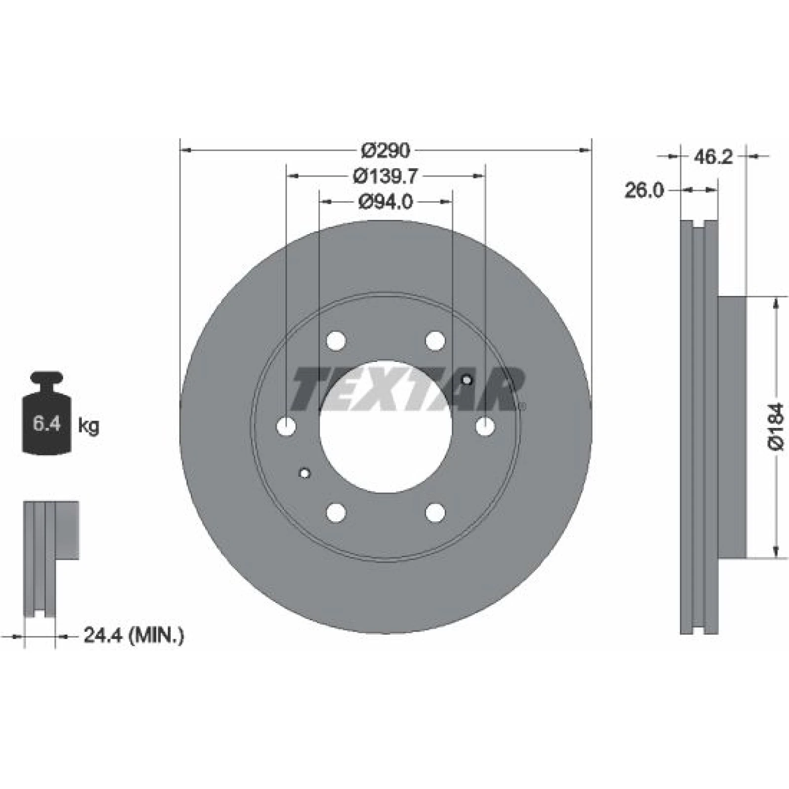 Bremsscheibe Mitsubishi P.Pajero 00 92128803