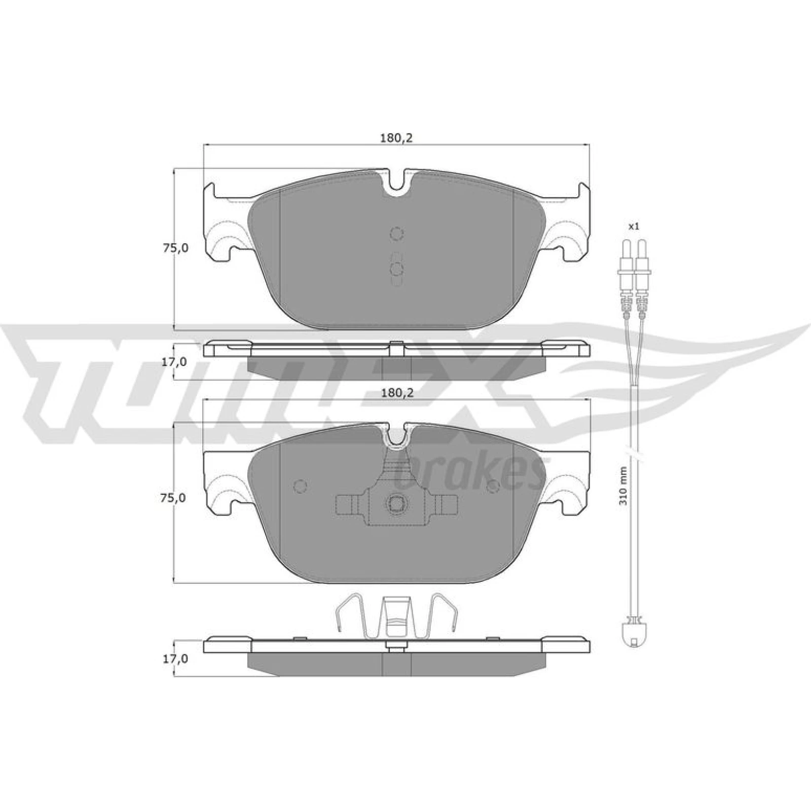 TOMEX brakes Bremsbelagsatz, Scheibenbremse TX 16-78
