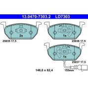 Bremsbelagsatz Vw P. Golf 1.0-2.0 12- Keramik | 13.0470-7303.2