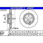 Bremsscheibe Db P. W176/W246/C117/X117 2.0 12 | 24.0130-0237.1