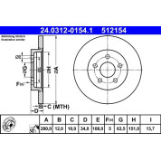 Bremsscheibe Ford T. Mondeo 1.8-3.0 00-07 Power Disc | 24.0312-0154.1