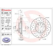Bremsscheibe VA Xtra | PEUGEOT 407,508,607 04 | 09.8303.1X