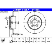Bremsscheibe | 24.0311-0155.1