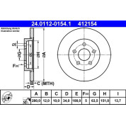 Bremsscheibe Ford T. Mondeo 1,8-3,0 00-07 | 24.0112-0154.1