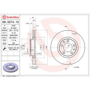 70 481 016 Bremsscheibe VA | CITROEN XM,PEUGEOT 605 89 | 09.5574.10