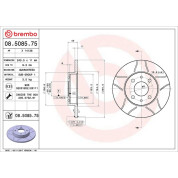 40 481 013M Bremsscheibe HA Brembo Max | ALFA,FIAT,LANCIA 88 | 08.5085.75
