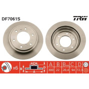 Bremsscheibe Mitsubishi T. Pajero 00 | DF7061S
