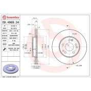 15 481 010 Bremsscheibe VA | MERCEDES W201,W124,R107 84 | 09.4869.34