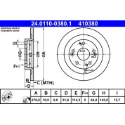 Bremsscheibe Honda T. Civic 1.4-2.2 I-Dtec 12 | 24.0110-0380.1