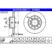 Bremsscheibe Audi T. A4 1.6-3.2 00-08 Power Disc | 24.0310-0261.1