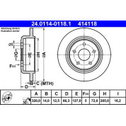Bremsscheibe Jeep T. Commander/Grand Cherokee 3,7-5,7 4X4 04-10 | 24.0114-0118.1