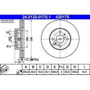 Bremsscheibe Toyota P. Yaris/Yaris Verso 1,0-1,5 99-05 | 24.0120-0175.1