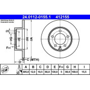 Bremsscheibe Opel T. Movano 1.9-3.0 Dti 98 | 24.0112-0155.1