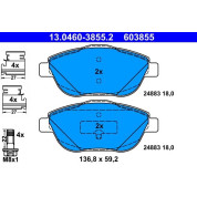 Bremsbelagsatz Peugeot P. 2008 1,2-1,6 13 | 13.0460-3855.2