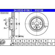 Bremsscheibe Db P. W164/W251 3.0-5.5 4-Matic 05- Power Disc | 24.0332-0158.1