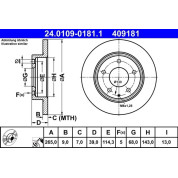 Bremsscheibe Mazda T. 3 1.5-2.2D 13 | 24.0109-0181.1