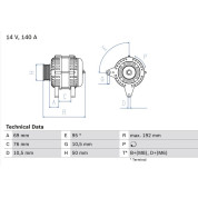 Lichtmaschine | BMW 3,5 Serie | 0 986 039 000